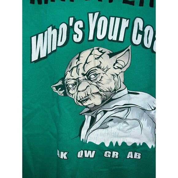 Vintage Malcolm XC Shirt Yoda Graphic Green Tee Medium 2005 2000s - Picture 7 of 9